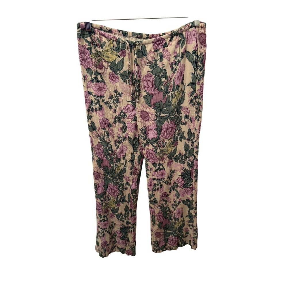 Abercrombie floral pants with birds size M